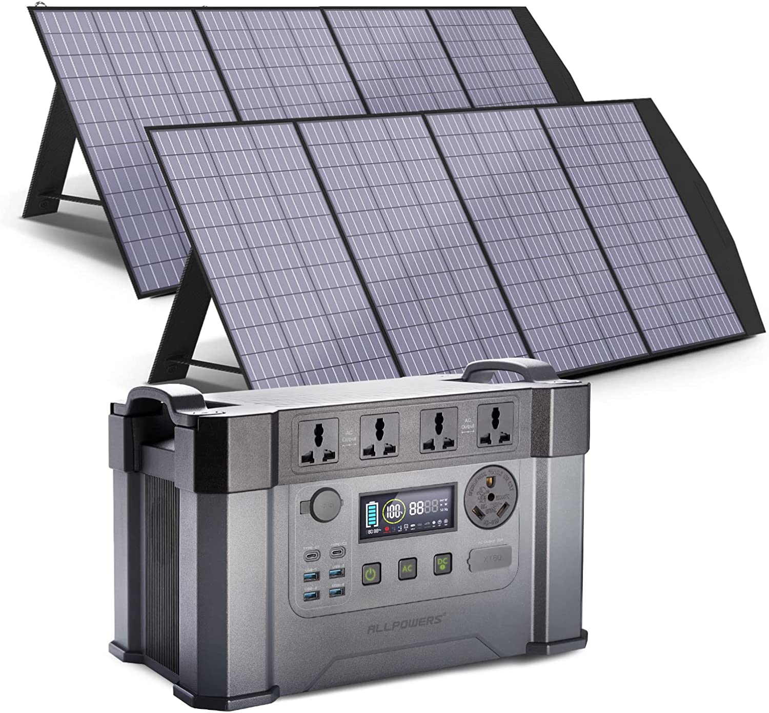 ALLPOWERS MPPT Solar Generator S2000 Pro, 2400W 1500wh Portable Power Station with 2* 200W
