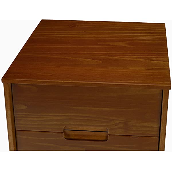 Walker Edison Mid Century Modern Grooved Handle Wood Dresser Bedroom Storage Drawer Organizer Closet Hallway, 6 Drawer, Caramel Caramel 1 pack 6 Drawer