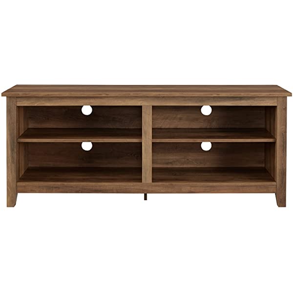 Walker Edison Wren Classic 4 Cubby TV Stand for TVs up to 65 Inches, 58 Inch, Black Black 58 InchTV Stand