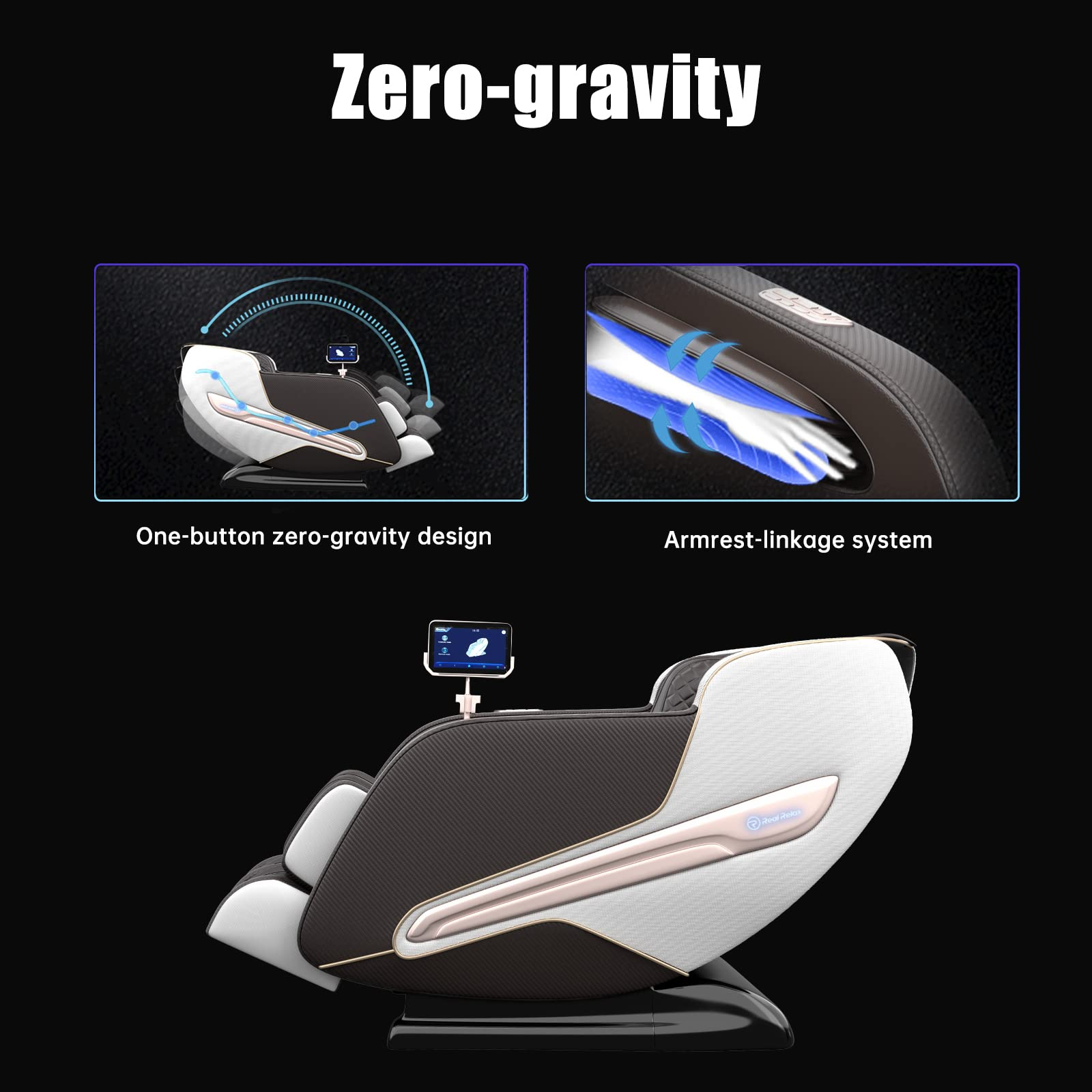 【Furniture】Real Relax Massage Chair, Zero Gravity SL Track Massage Chair, Full Body Shiatsu Massage Recliner