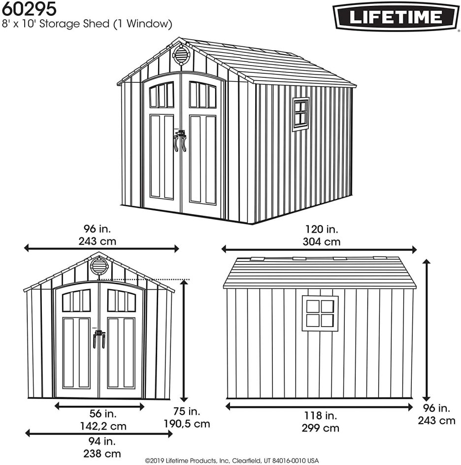 Lifetime 8 Ft. x 10 Ft. Outdoor Storage Shed Storm Dust