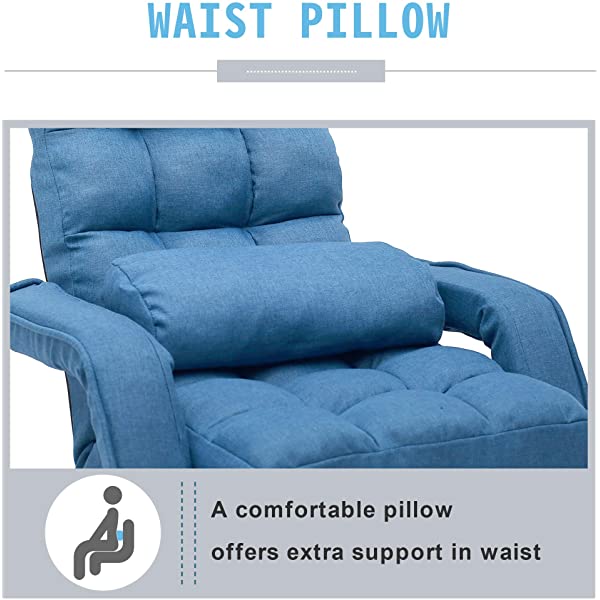 Harper&Bright Designs Folding Lazy Sofa Floor Chaise Lounge Chair Futon with Back Support, Beige