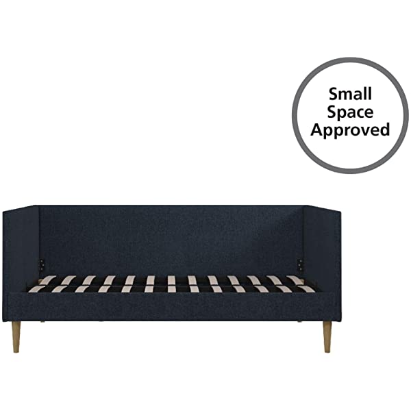 DHP Franklin Mid Century Upholstered Daybed, Sofa Bed, Twin Size Frame, Tan Linen Linen Twin Tan