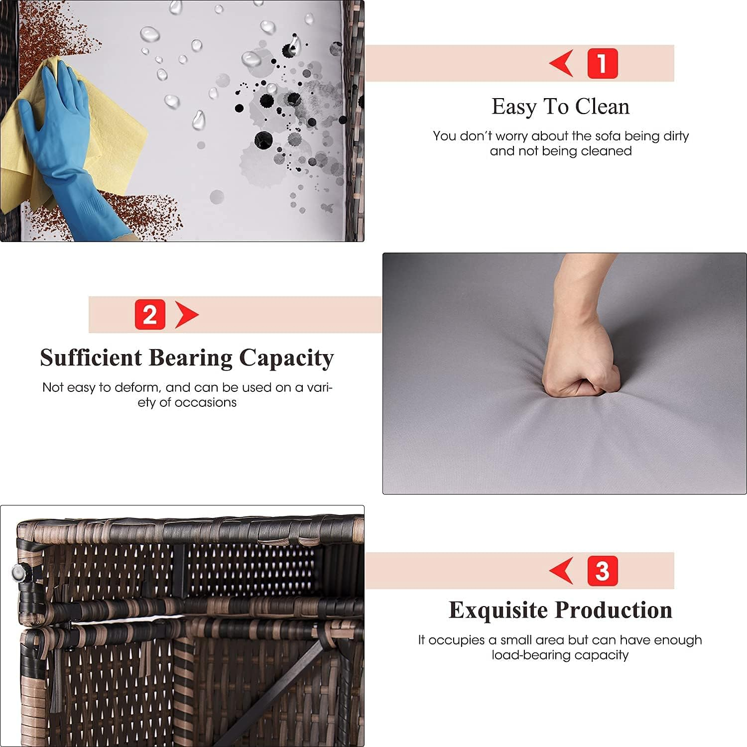 Garden Furniture Set 5PC Rattan Modular Corner Sofa Set Garden Corner Sofa Coffee Table