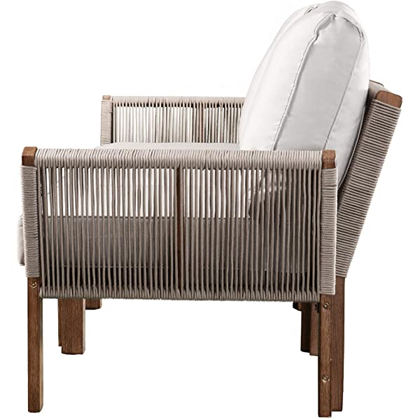 SEI Furniture AMZ0139801DO Brendina Outdoor Sofa, Natural, White