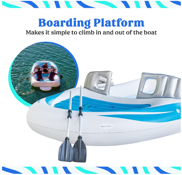 6-Person Inflatable Bay Breeze Boat Island Party Island