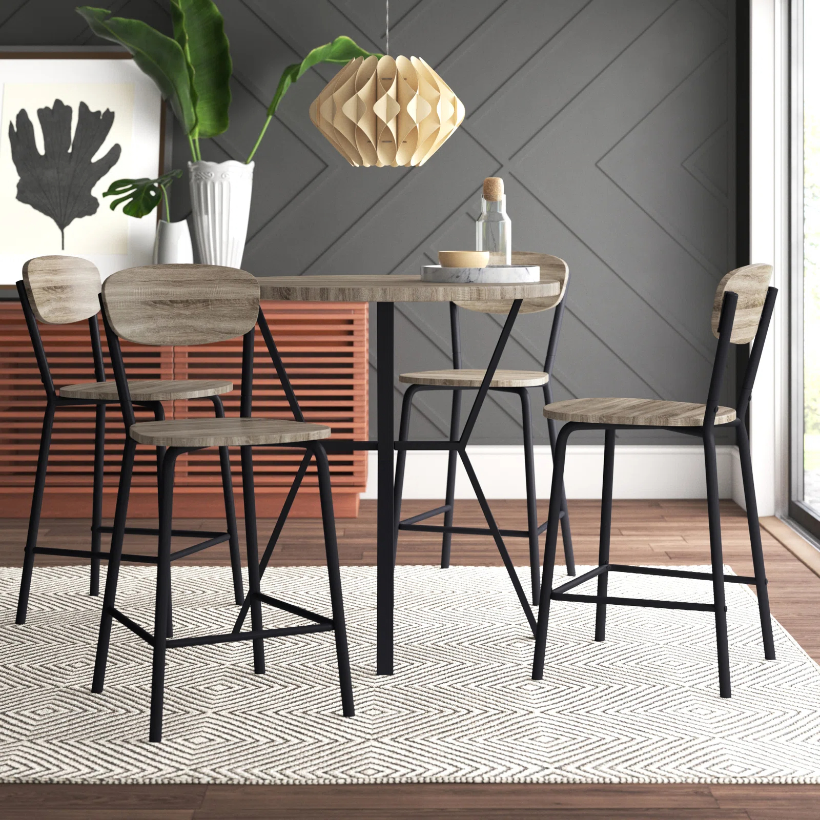 【Furniture】Summerall 4 - Person Counter Height Dining Set