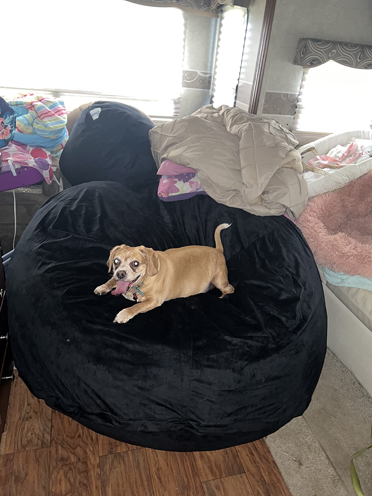 【Furniture】6000 Bean Bag Chair w/Footstool: Giant Foam-Filled Furniture - Machine Washable Covers