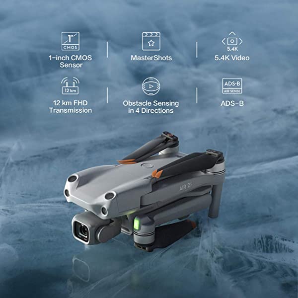 DJI Air 2S Fly More Combo with Smart Controller - Drone with 4K Camera, 5.4K Video, 1-Inch CMOS Sensor, 4 Directions of Obstacle Sensing, 31-Min Flight Time, Max 7.5-Mile Video Transmission, Gray DJI Air 2S Fly More Combo + Smart Controller