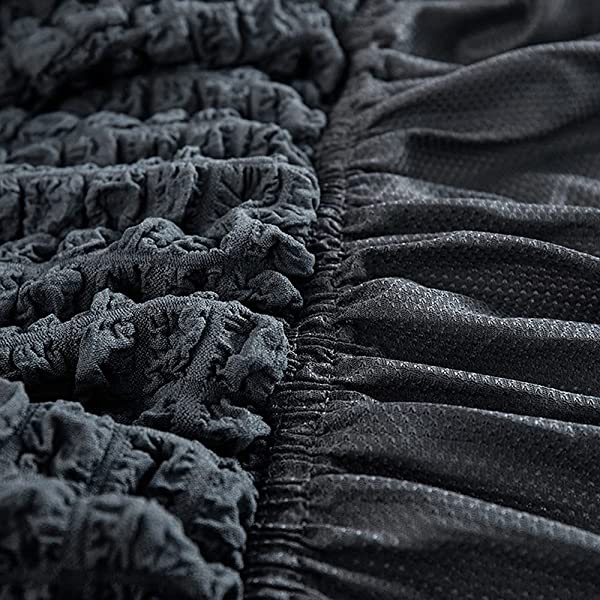 skyfiree Couch Cover Gray Sofa Slipcover Universal High Stretch Couch Cover 1 Piece Soft Sofa Cover for 3 Cushion Couch Elastic Durable Furniture Protector with Skirt 3 Seater Grey