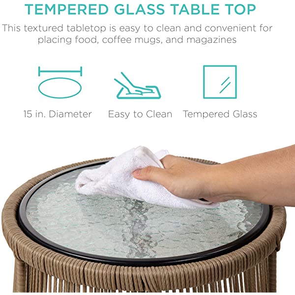 Best Choice Products Outdoor Rope Woven Sectional Patio Furniture L-Shaped Conversation Sofa Set for Backyard, Porch w/Thick Cushions, Detachable Lounger, Side Table - White