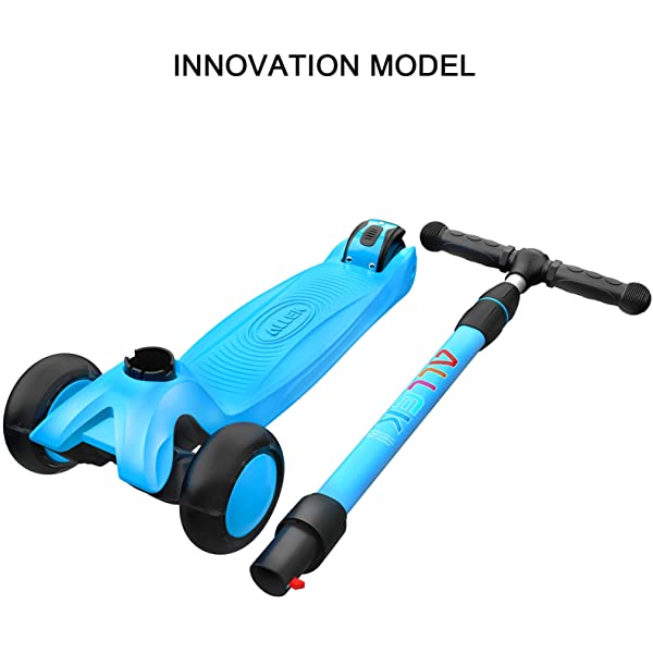 Allek Kick Scooter B03, Lean 'N Glide 3-Wheeled Push Scooter with Extra Wide PU Light-Up Wheels, Any Height Adjustable Handlebar and Strong Thick Deck for Children from 3-12yrs (Rose Pink)