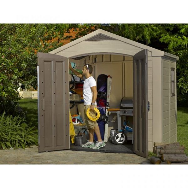 8ft wide X 6ft deep plastic storage shed; A clearance sale