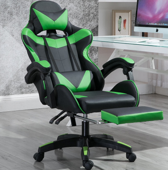 Game Chair Office Chair Desk Chair with Ergonomic Waist Support, Racing Style PU Leather PC High Back Adjustable Rotating Task Chair with Foot pedals