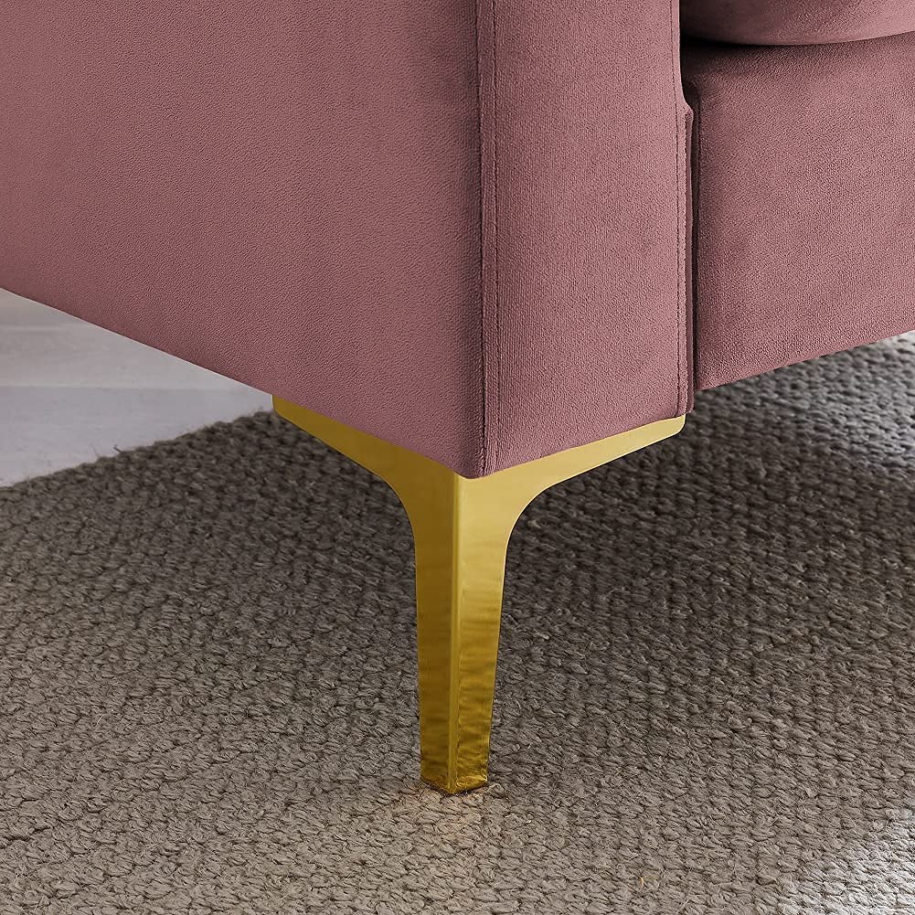 Hbaid velvet decorative chair, sofa chair comfortable single sofa high back club armchair, suitable for bedroom reading mid-century modern living room chair (rose)