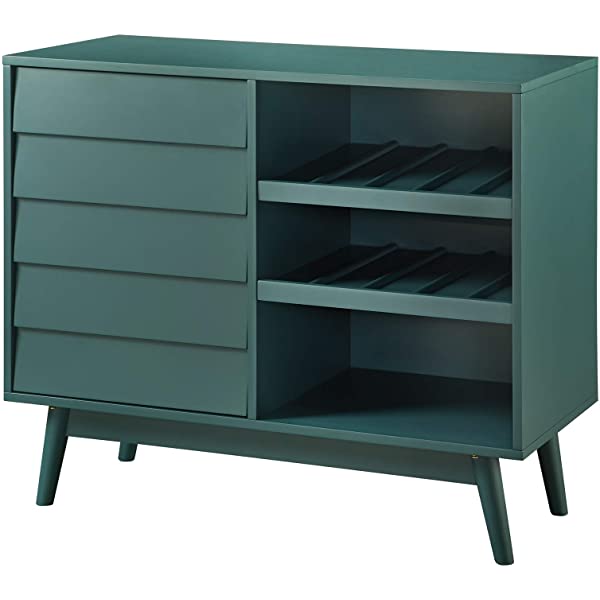 Walker Edison Charlotte Classic Glass Door Storage Buffet, 52 Inch, Espresso Espresso 52 Inch