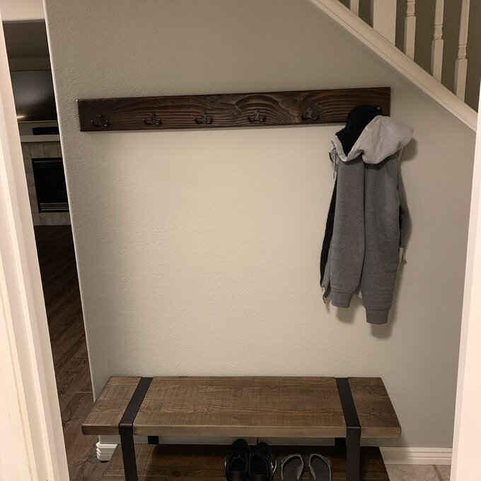 【Furniture】Alezzi 48'' Wide Birch Solid Wood Hall Tree with Bench