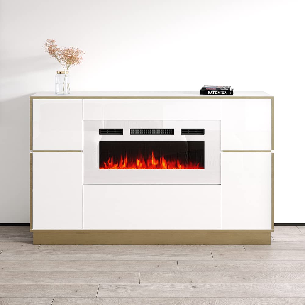 【Furniture】Meble Furniture Odessa WH-EF Fireplace Sideboard