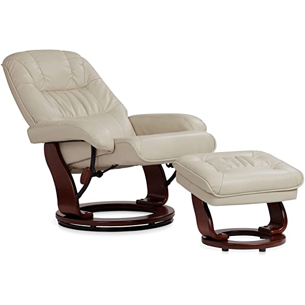 Newport Taupe Swivel Recliner and Slanted Ottoman