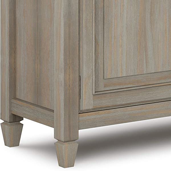 SIMPLIHOME Connaught SOLID WOOD 40 inch Wide Transitional Entryway Storage Cabinet in Dark Chestnut Brown, with 2 Drawers, 2 Doors, Adjustable Shelves