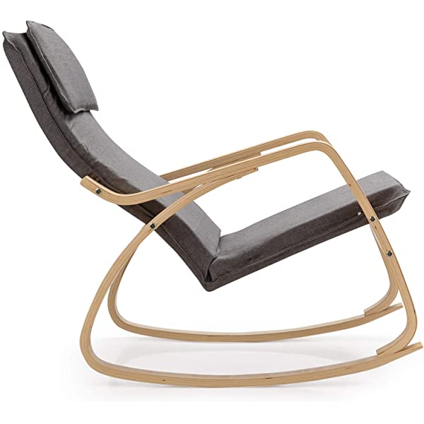 Giantex Rocking Chair with Removable Upholstered Cushion, Stable Wooden Frame Relaxing Modern Leisure Armchair Suitable for Living Room, Bedroom, Balcony, Nursery Room Ergonomic Chair(1, Beige) 1 Beige