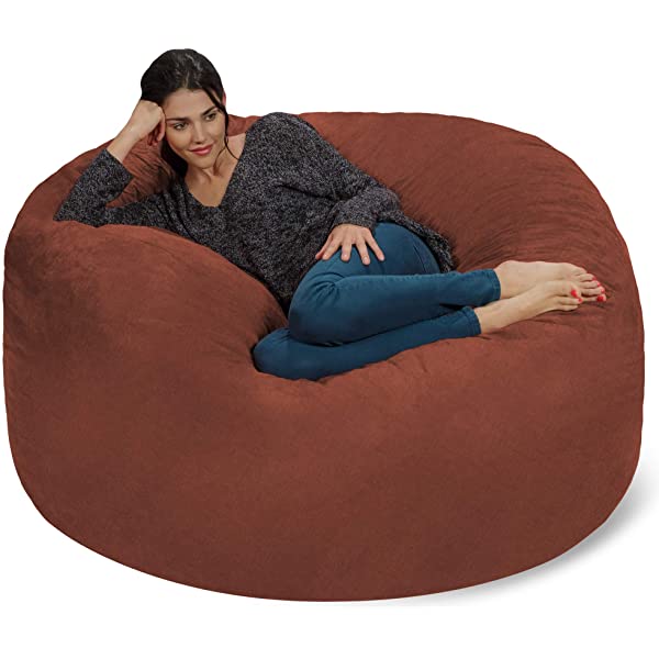 Chill Sack Bean Bag Chair: Giant 5' Memory Foam Furniture Bean Bag - Big Sofa with Soft Micro Fiber Cover - Navy Microsuede - Navy