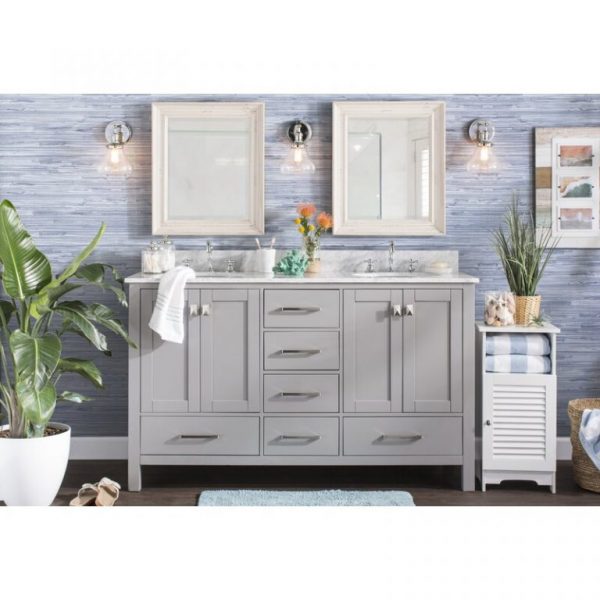 60-inch double bathroom vanity set