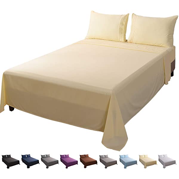 LBRO2M Bed Sheet Set Queen Size 16 Inches Deep Pocket 1800 Thread Count 100% Microfiber Sheet,Bedding Super Soft Comfortable, Cool Warm,4 Piece（Dark Grey） Dark Grey Queen