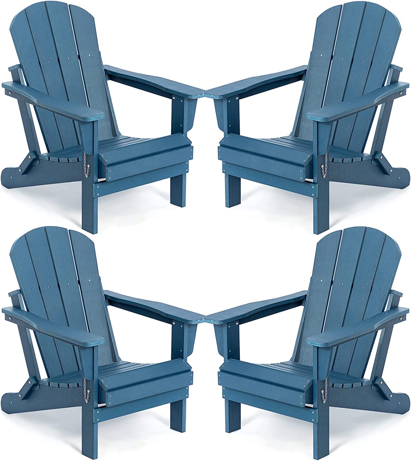 【Home&Garden】Folding Adirondack Chair Set of 4, Multi-Colour