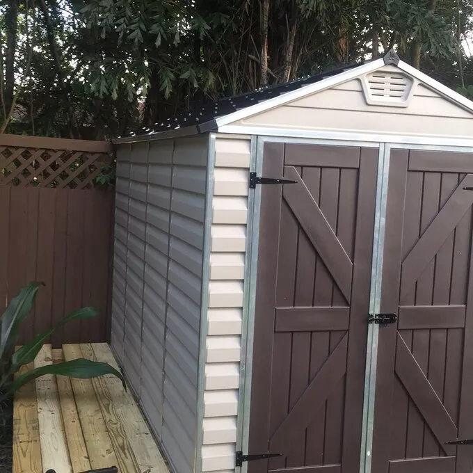 6 FT. W X 10 FT. D plastic storage shed