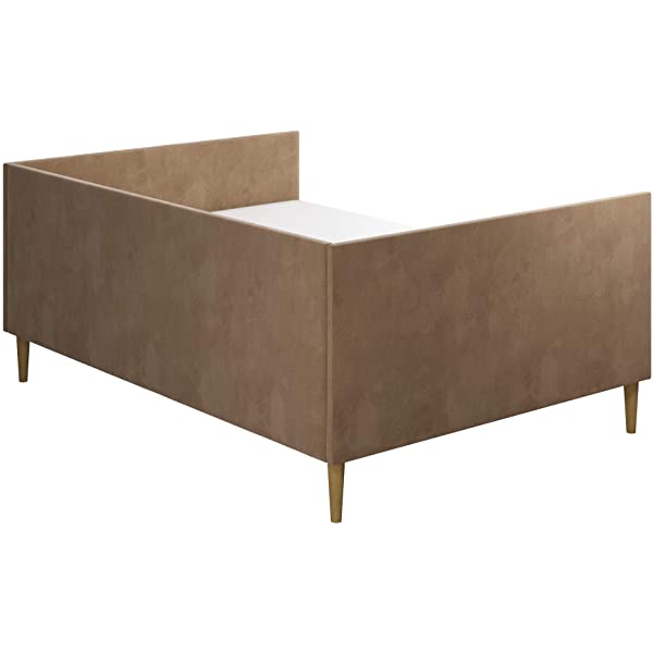 DHP Franklin Mid Century Upholstered Daybed, Sofa Bed, Twin Size Frame, Tan Linen Linen Twin Tan