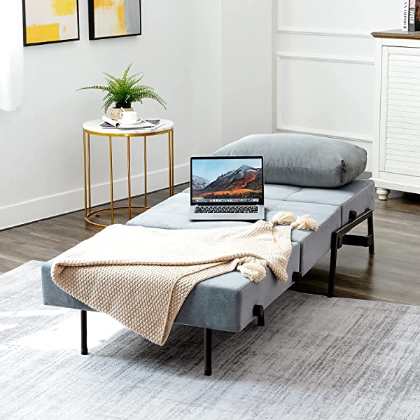 Vonanda Sofa Bed, Folding Velvet Sleeper Sofa, Modern Sleeper Chair Bed with Hidden Legs and Sturdy Frame for Small Living Space, Velvet Hunter Green