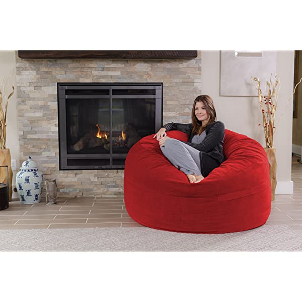Chill Sack Bean Bag Chair: Giant 5' Memory Foam Furniture Bean Bag - Big Sofa with Soft Micro Fiber Cover - Navy Microsuede - Navy