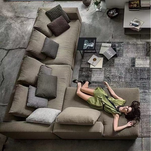 101″ Wide Velvet Left Hand Facing Sofa & Chaise