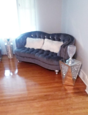 Mirrored End Table with Crystal Inlay, Square Modern Side Table Silver Accent Table, Drum End Table for Living Room Bedroom from MIREO Fine Furniture