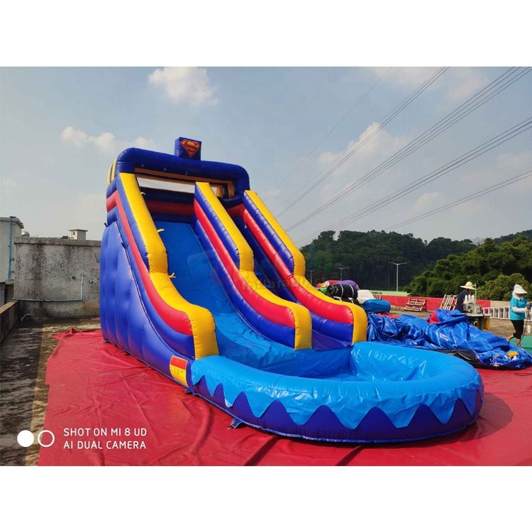 18 feet Volcano Adult Commercial Castillo non floating adult inflatable water slide