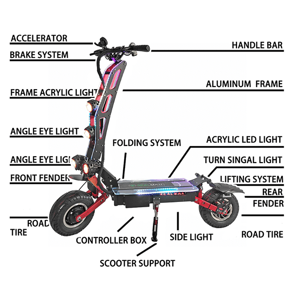 ELECTRIC SCOOTER ADULT FOLDABLE OFF-ROAD ELECTRIC SCOOTER 5600W DUAL MOTOR 85KMH FAST SCOOTER