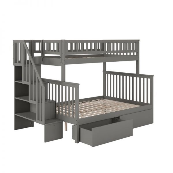 SHYANN TWIN all solid wood standard bunk bed with shelf BY THREE POSTS