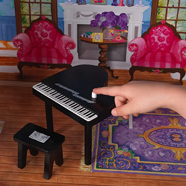 My Dreamy Wooden Dollhouse with Lights and Sounds, Elevator and 14 Accessories, Gift for Ages 3+