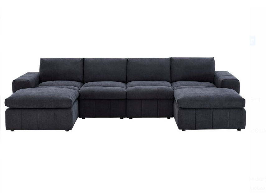 Durah 134″ Wide Reversible Modular Sectional with Ottoman