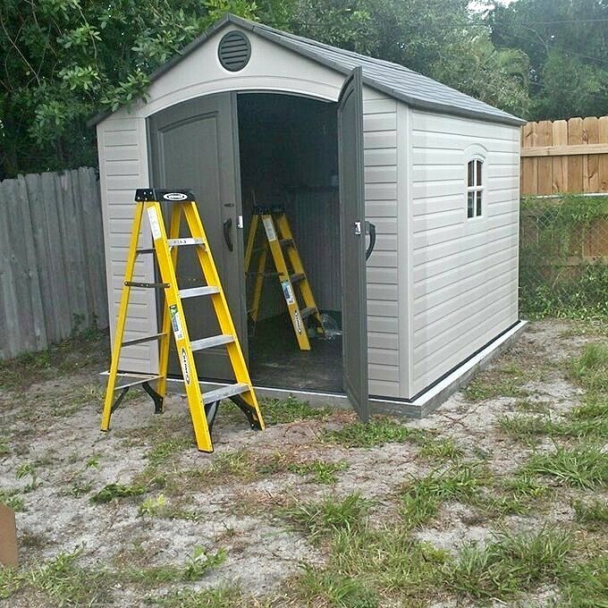 Traditional plastic storage shed 2.5m wide x 3m deep