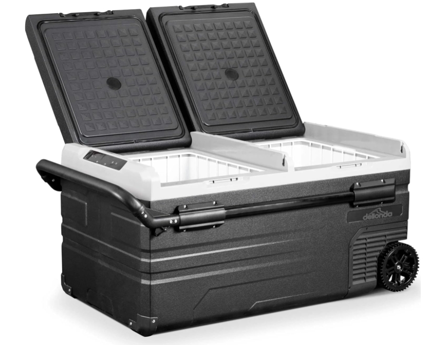 Dellonda 95L Portable Car Fridge, Freezer, 1224V Dual Zone Compressor - DL128