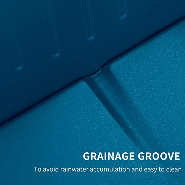 PURPLE LEAF Outdoor Patio Bistro Set, 3 Pieces Retro Porch Furniture Set 2 C-Spring Metal Outdoor Chairs and Round Side Table, Blue