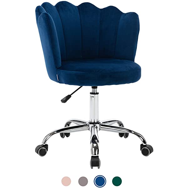 MTFY Modern Home Office Swivel Chair, Shell Desk Chair with Adjustable Height, Upholstered Ergonomic Computer Desk Chair Leisure Task Chair Accent Armchair for Office, Living Room,Bedroom (Beige)