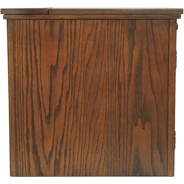 Signature Design by Ashley Tyler Creek Rustic Chair Side End Table with Pull-Out Tray & USB Ports, Brown Blackish Brown Table