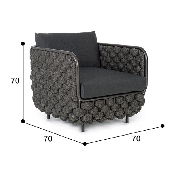 Outdoor sofa courtyard sun protection leisure garden villa rope woven tea table