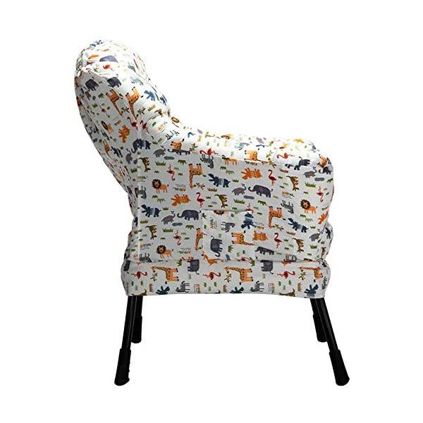 AbocoFur Modern Large Cotton Fabric Lazy Chair，Accent Contemporary Lounge Chair, Single Steel Frame Leisure Sofa Chair with Armrests and A Side Pocket, Beige