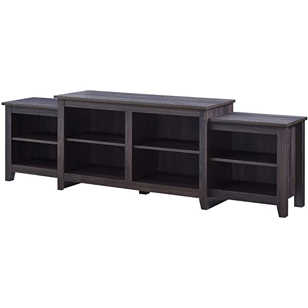 Walker Edison Wren Classic 4 Cubby TV Stand for TVs up to 65 Inches, 58 Inch, Black Black 58 InchTV Stand