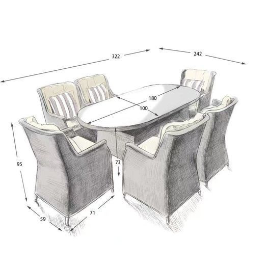 8 Savannah Armchairs Oval Table Set - Low Price for a Limited Time