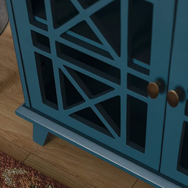 Walker Edison Charlotte Classic Glass Door Storage Buffet, 52 Inch, Espresso Espresso 52 Inch